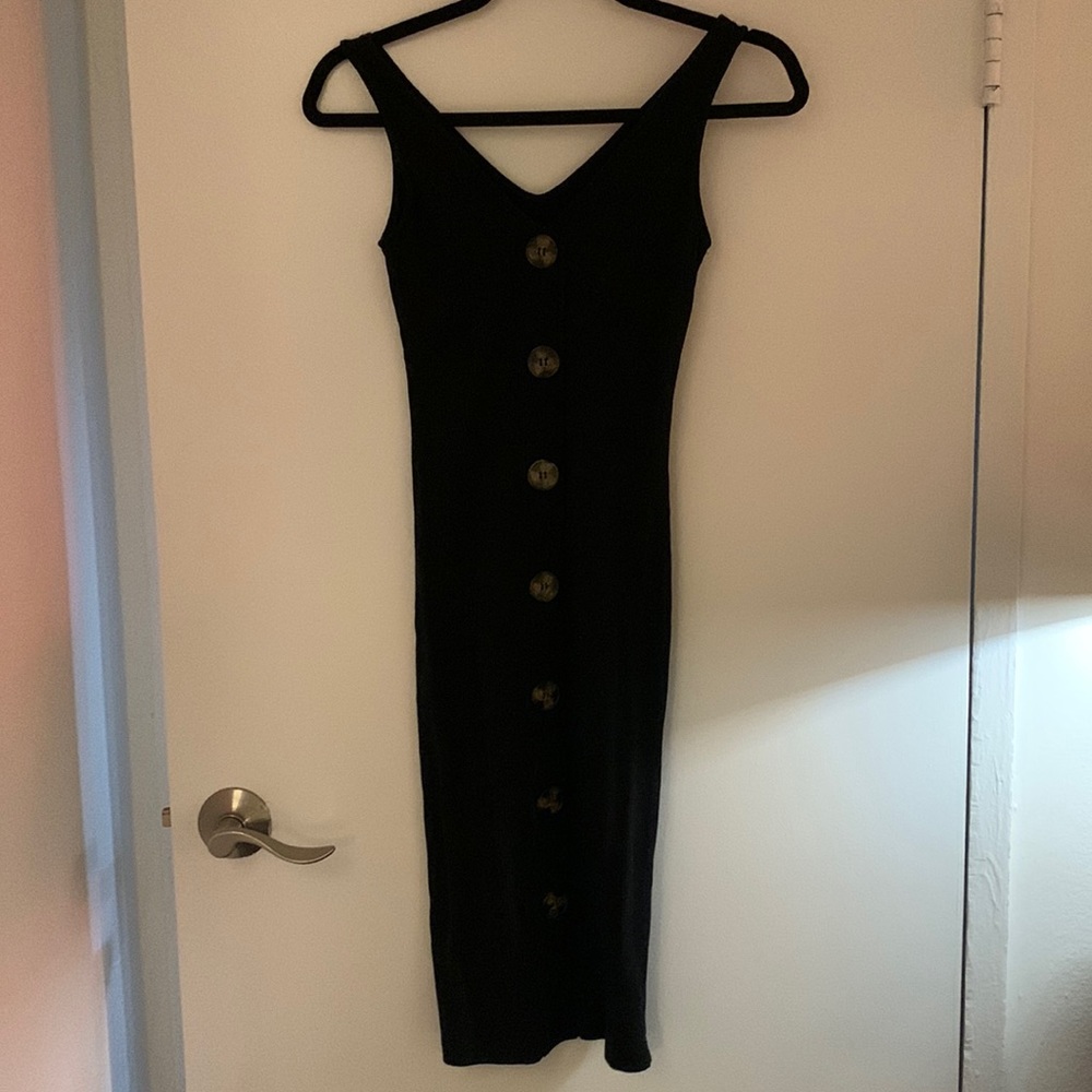 Black Ribbed Midi - Picture 1 of 3